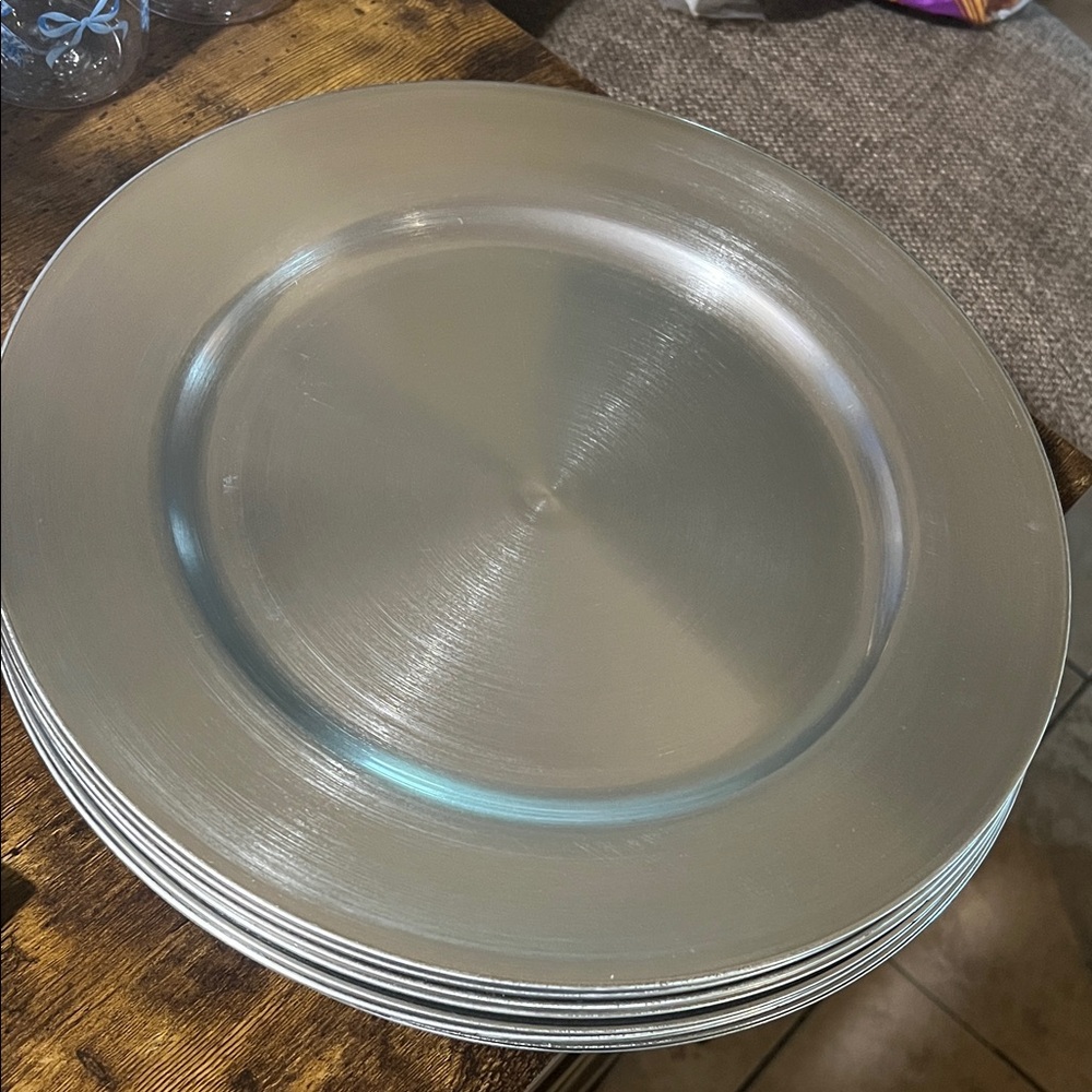 Set of Silver Charger Plates